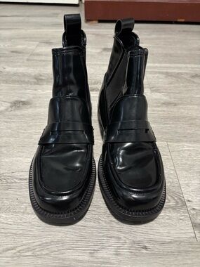 Men's Zara Black Leather Chelsea Loafers